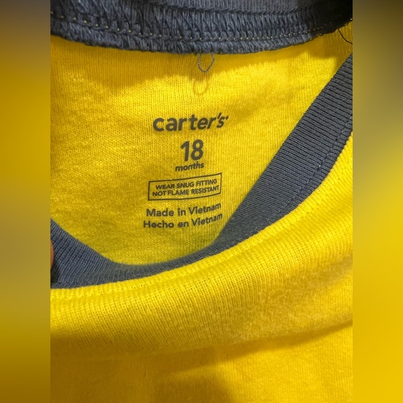 NWT Carters 3 piece set Monkey fitted cotton pajamas short sleeve, shorts, pants - Picture 3 of 5